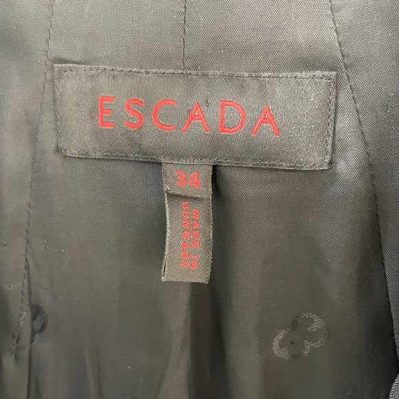 ESCADA {34} Black Jacket Wool 2-Button - Picture 2 of 5